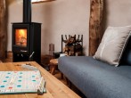 Sofa and log burner Sofa and log burner